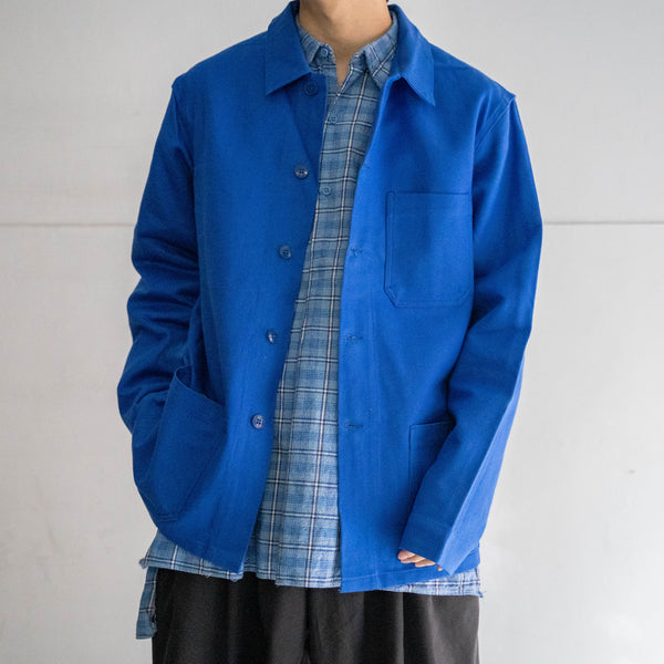 around 1980s France light blue cotton twill work jacket 'dead stock'