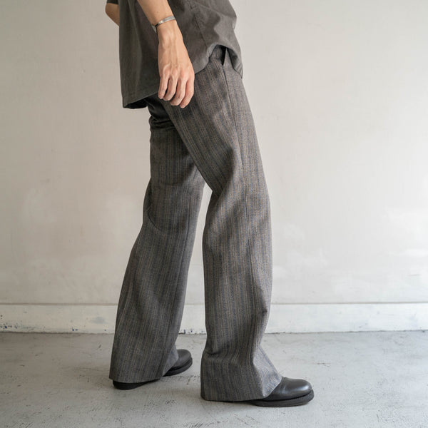 1980s Japan vintage gray chambray stripe slacks