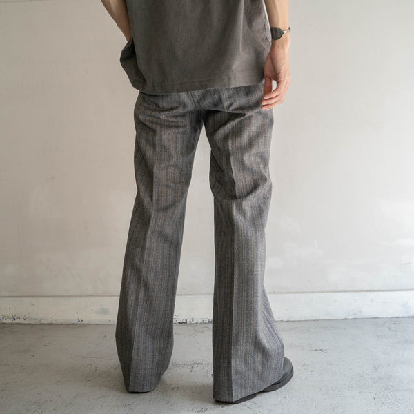 1980s Japan vintage gray chambray stripe slacks
