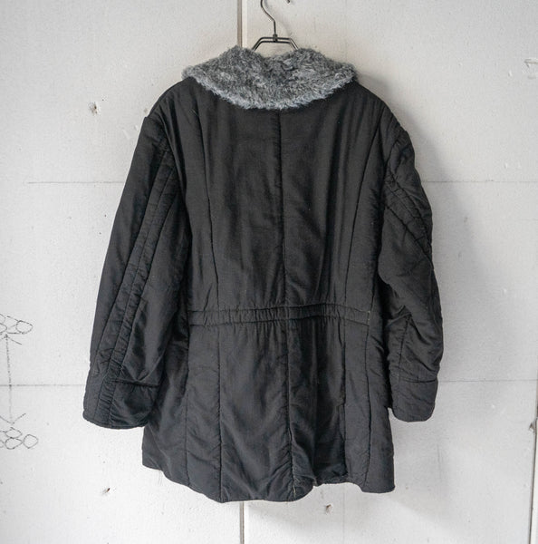 1960-80s Hungarian  military quilting jacket 'dead stock' -black dyed-