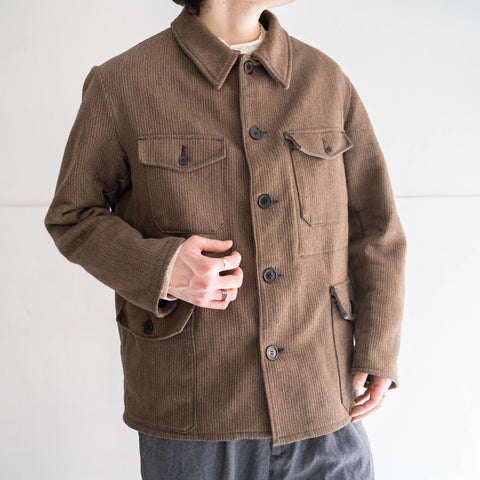 around1960s France brown cotton pique hunting jacket