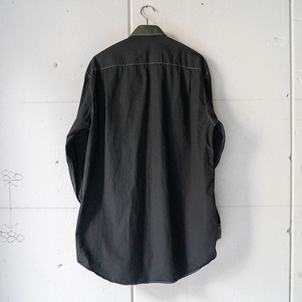 2000s British military switching design dress shirt -black dyed- 'dead stock'