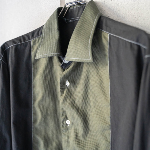 2000s British military switching design dress shirt -black dyed- 'dead stock'