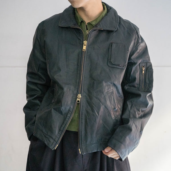 1970-80s French military pilot leather jacket -civilian type-