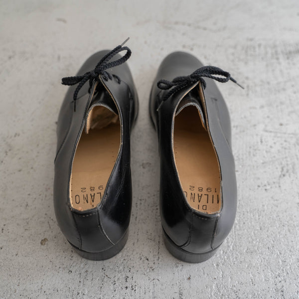 1980s Italian military black leather shoes 'dead stock'