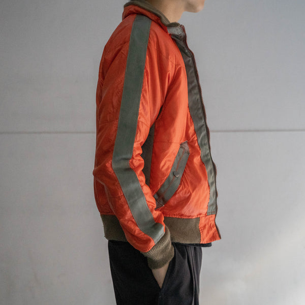 1990s AVIREX orange & olive reversible flight jacket