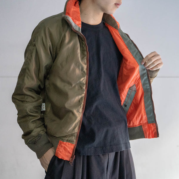 1990s AVIREX orange & olive reversible flight jacket