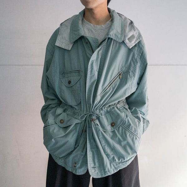 1980s ice blue good-gimmick half coat