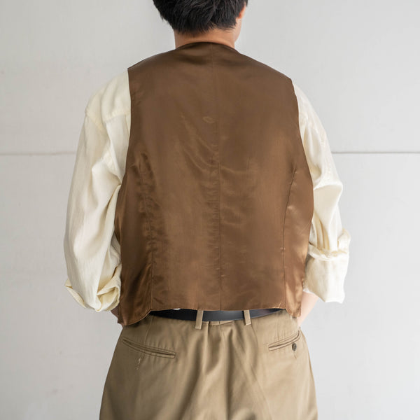 1970-80s dark brown all over pattern vest