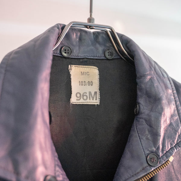 1970-80s French military pilot leather jacket -government supply-