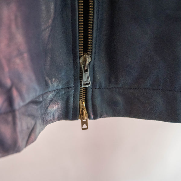 1970-80s French military pilot leather jacket -government supply-