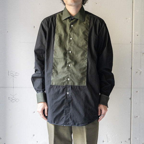 2000s British military switching design dress shirt -black dyed- 'dead stock'