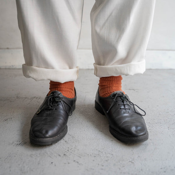 around 1990s Europe black color leather tyrolean shoes