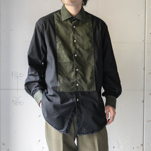 2000s British military switching design dress shirt -black dyed- 'dead stock'