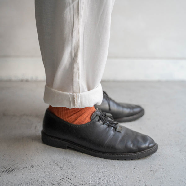 around 1990s Europe black color leather tyrolean shoes