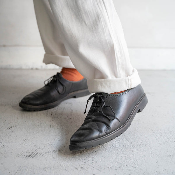 around 1990s Europe black color leather tyrolean shoes