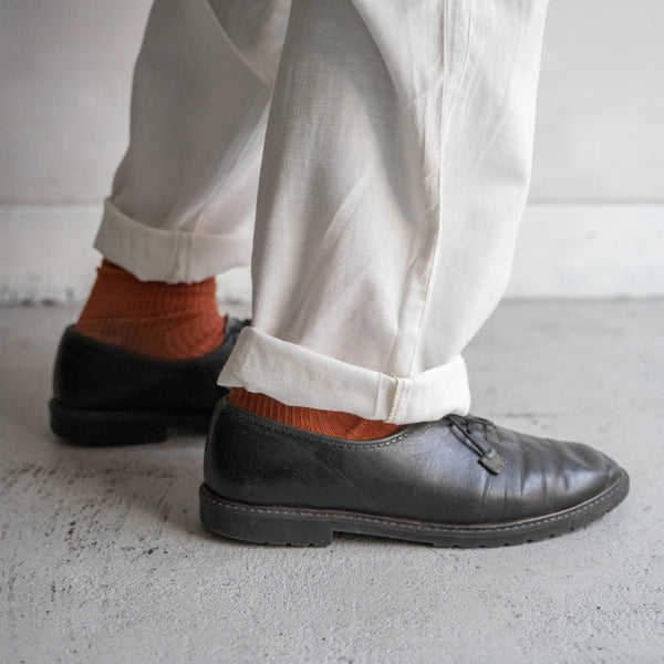 around 1990s Europe black color leather tyrolean shoes