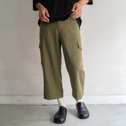 1990-00s Austrian military fatigue cargo pants -light weight- 'cropped type'