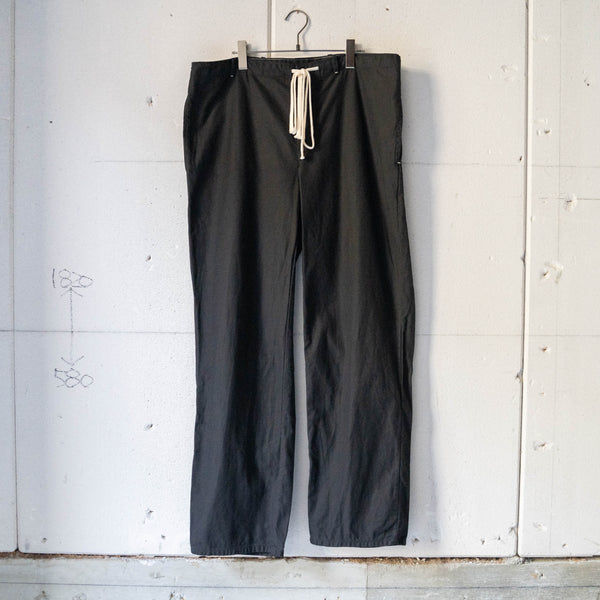 1980s Germany military cotton twill work pants -black dyed- 'waist code remake'