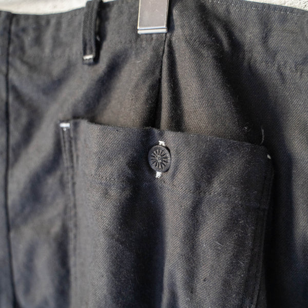 1980s Germany military cotton twill work pants -black dyed- 'waist code remake'