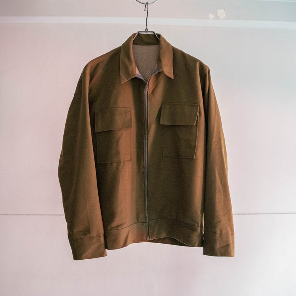 around 1980s Europe brown short length work jacket 'dead stock'