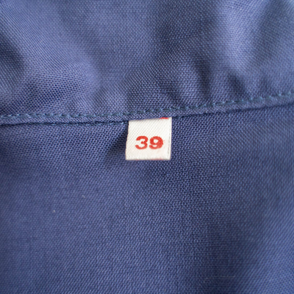 1970s France blue work shirt 'dead stock' -without epaulette-