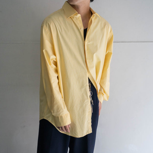 1990s Ralph Lauren yellow gingham check all cotton shirt