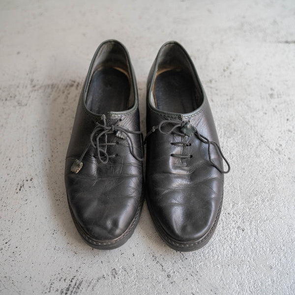 around 1990s Europe black color leather tyrolean shoes