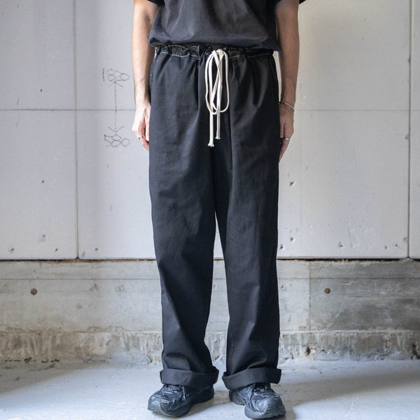 1980s Germany military cotton twill work pants -black dyed- 'waist code remake'