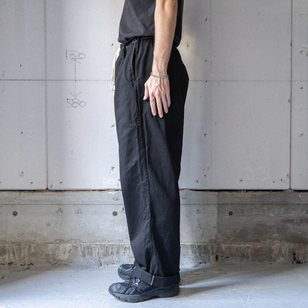 1980s Germany military cotton twill work pants -black dyed- 'waist code remake'