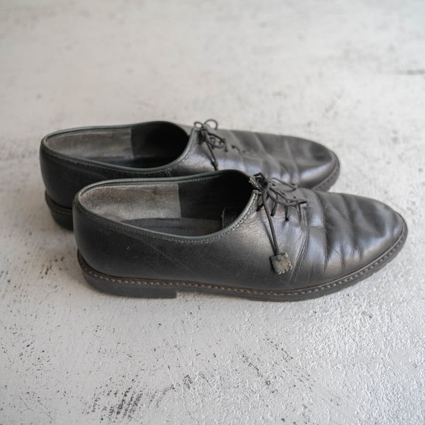 around 1990s Europe black color leather tyrolean shoes