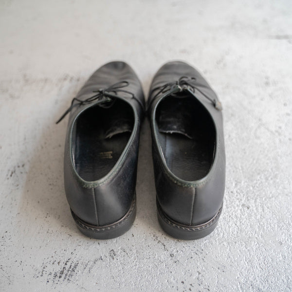 around 1990s Europe black color leather tyrolean shoes