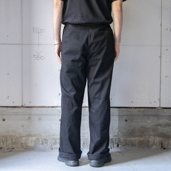 1980s Germany military cotton twill work pants -black dyed- 'waist code remake'