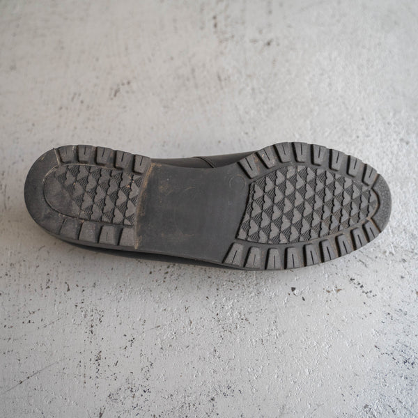 around 1990s Europe black color leather tyrolean shoes