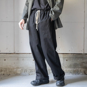 1980s Germany military cotton twill work pants -black dyed- 'waist code remake'