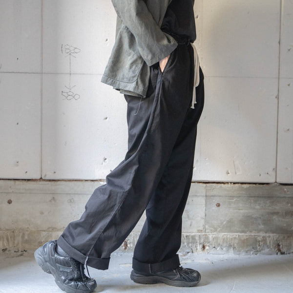 1980s Germany military cotton twill work pants -black dyed- 'waist code remake'