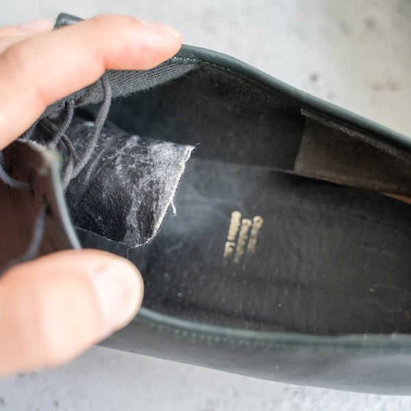 around 1990s Europe black color leather tyrolean shoes