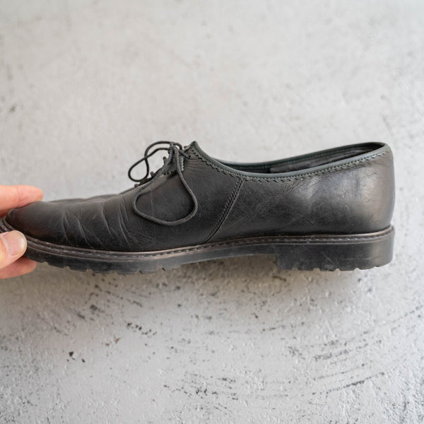 around 1990s Europe black color leather tyrolean shoes