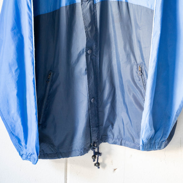 1990s 'KAPPA' blue×navy×orange sleeve line design nylon jacket