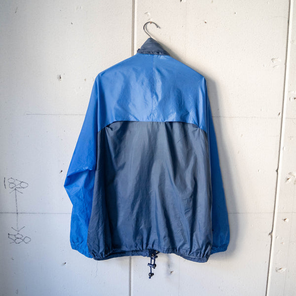 1990s 'KAPPA' blue×navy×orange sleeve line design nylon jacket