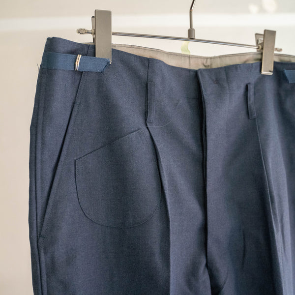 around 1980s Japan vintage dark blue work pants -strange pocket- 'dead stock'