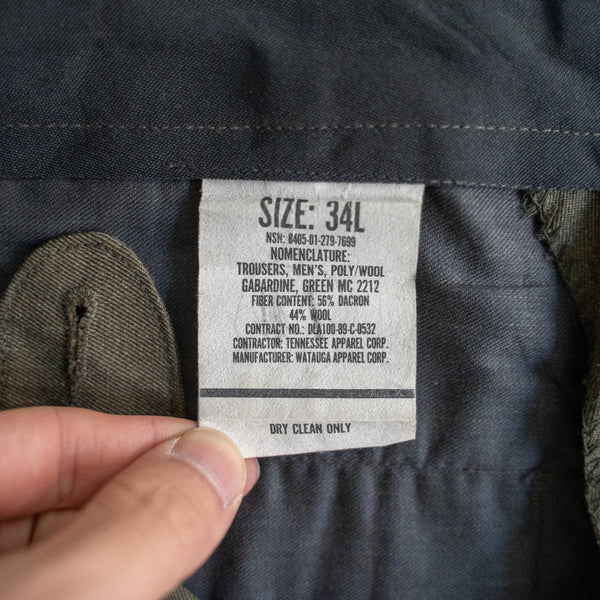 1980s US military dark khaki straight dress pants