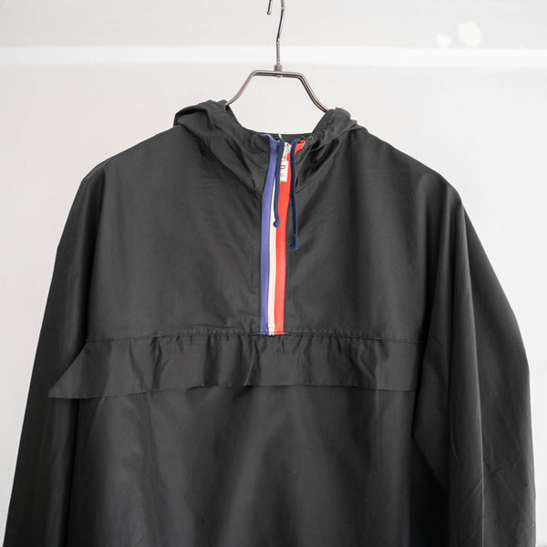 1980-90s France black color nylon anorak parka -tricolore color-