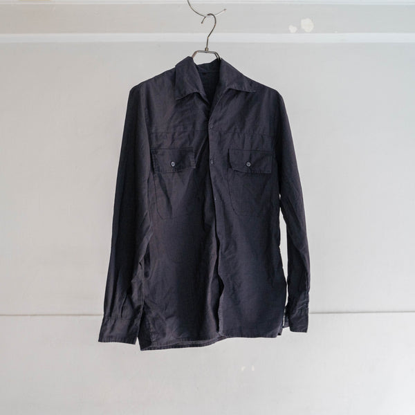 1970s France work shirt 'dead stock' -black dyed-
