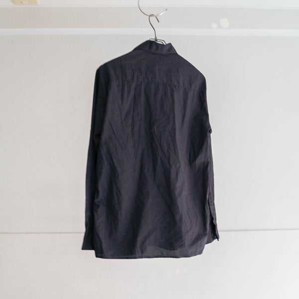 1970s France work shirt 'dead stock' -black dyed-