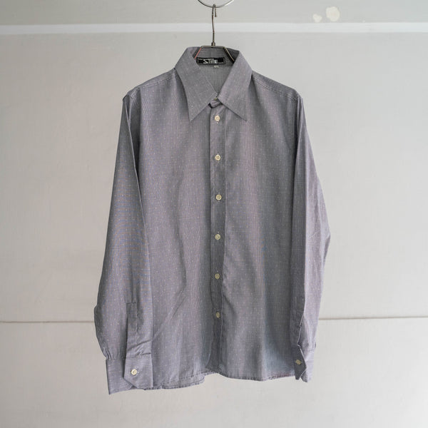 1970-80s houndstooth × dot l/s shirt