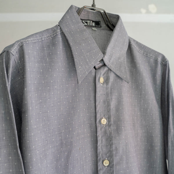 1970-80s houndstooth × dot l/s shirt