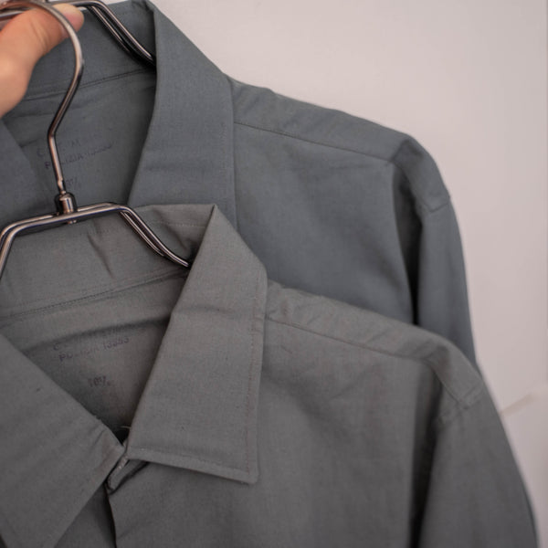 1970-80s Italian police deep green l/s shirt 'dead stock' -remake-