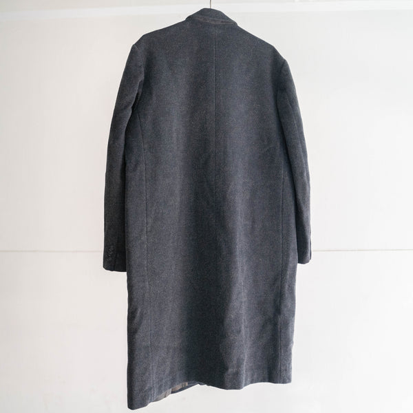 1970-80s Japan vintage dark gray wool set in sleeve coat