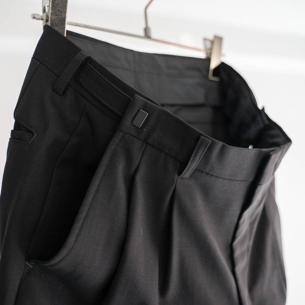 2000s Japan vintage black wool slacks -light weight-